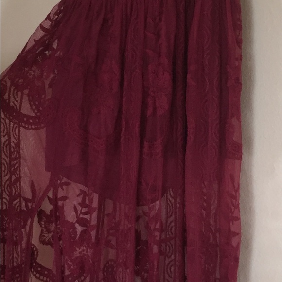 Deep Red Romper / Maxi Dress - Picture 2 of 6